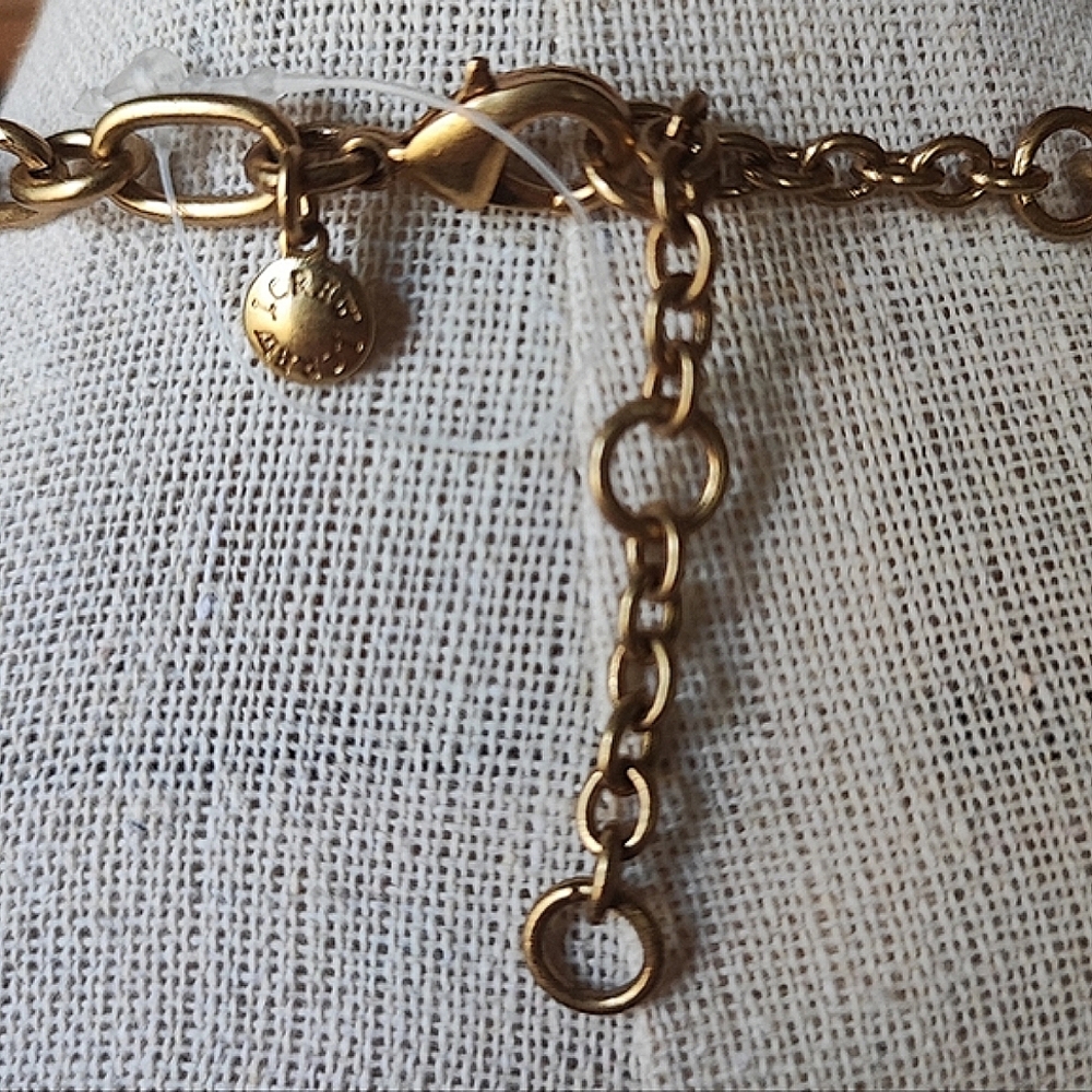 J. Crew Rhinestone Opaque Gems Exquisite Pastel Navy Formal Necklace Gold Tone - Picture 11 of 13